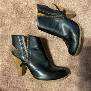 Abound black booties with side zipper closure